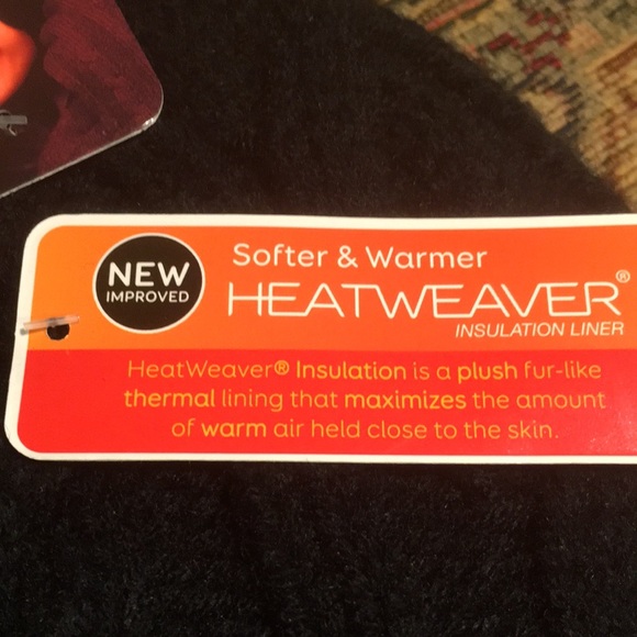 New! Heat Holders Black Cable Knit Plush Faux Fur Lining Thermal Hat One Size - Picture 4 of 10